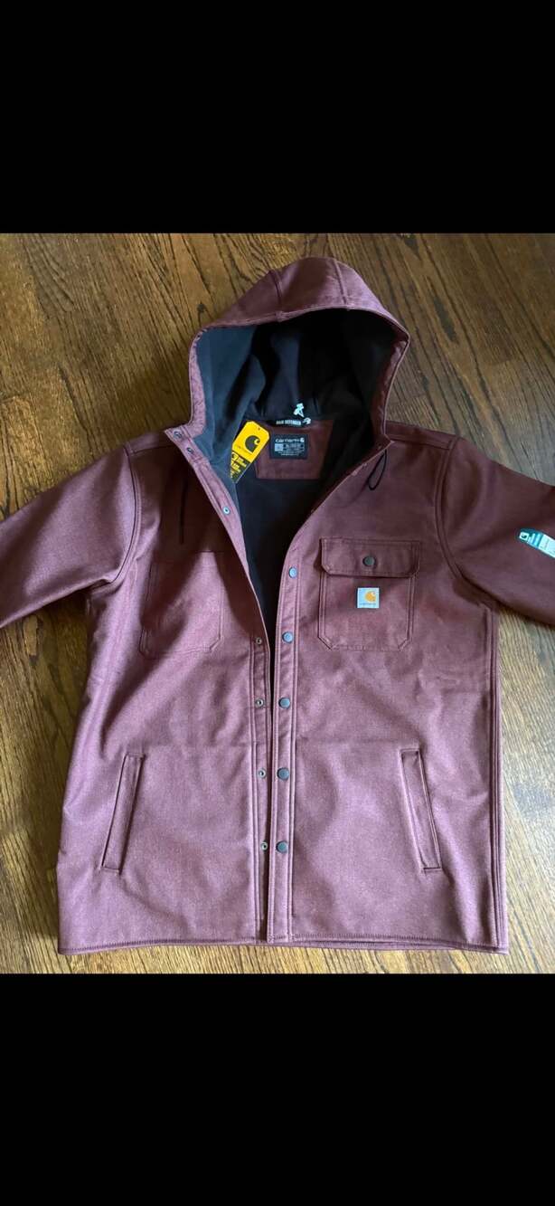 Carhartt Rain Defender Relaxed Fit Heavyweight Hooded Shirt Jac Size L